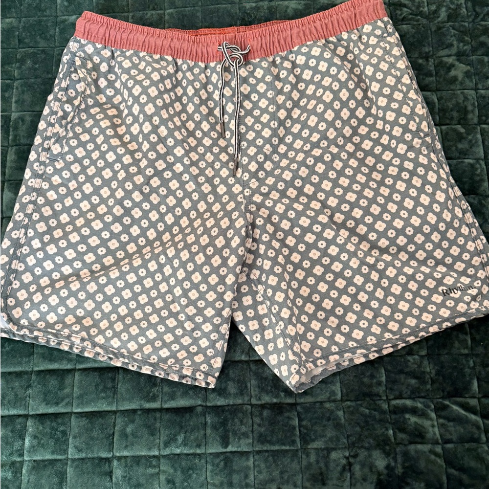 Rhythm Floral Swim Shorts with Coral Waistband
